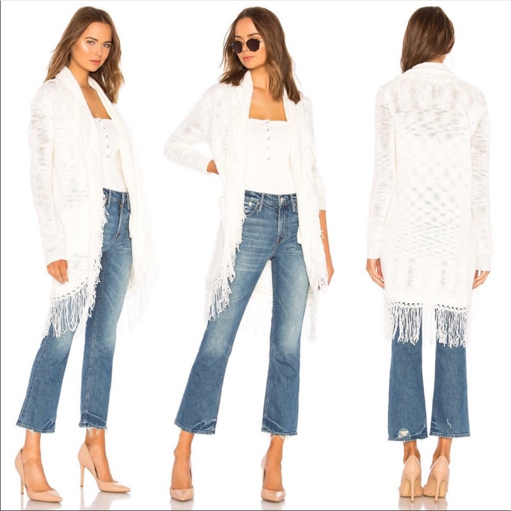 Tularosa Dreamer Fringe Cardigan in Ivory XS